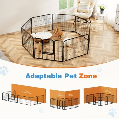8 Panels Pet Dog Fence Puppy Training Cage Stretch Folding Fence Game Fence Safety Fence