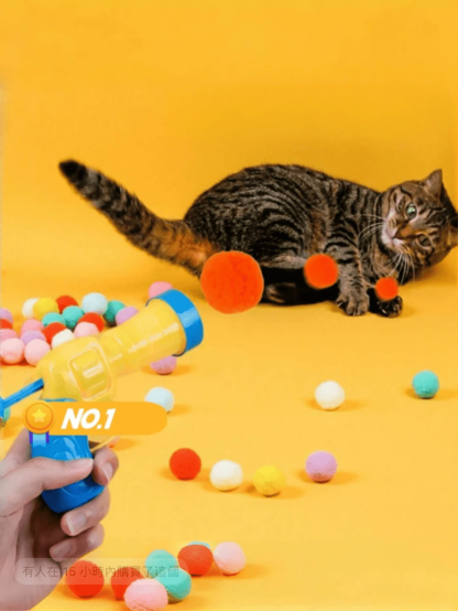  Plush Cat Interactive Toys And Random Color Plush Balls