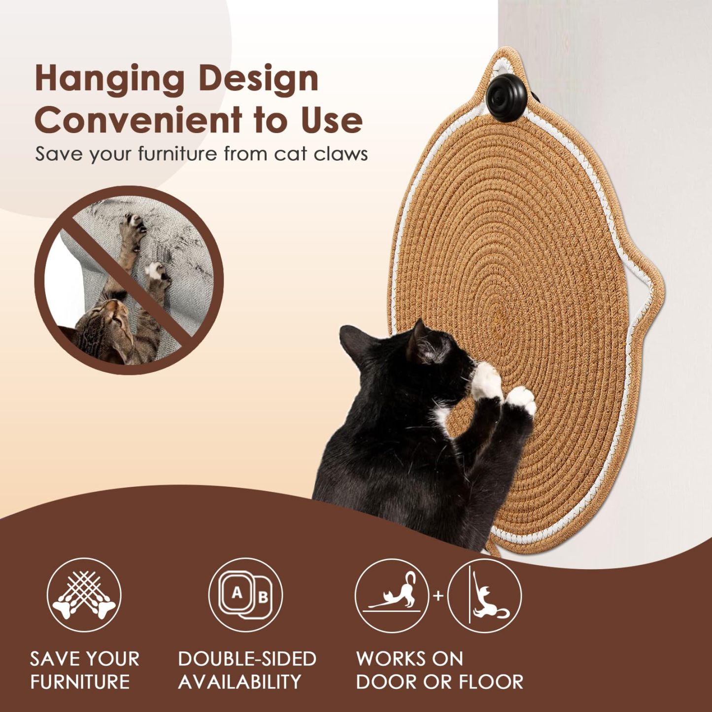  Durable Sisal Cat Scratcher Mat