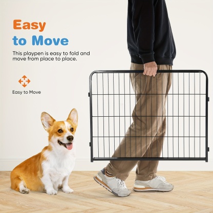 8 Panels Pet Dog Fence Puppy Training Cage Stretch Folding Fence Game Fence Safety Fence