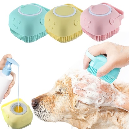 Pet Bath Brush Silicone Massage Bath Brush