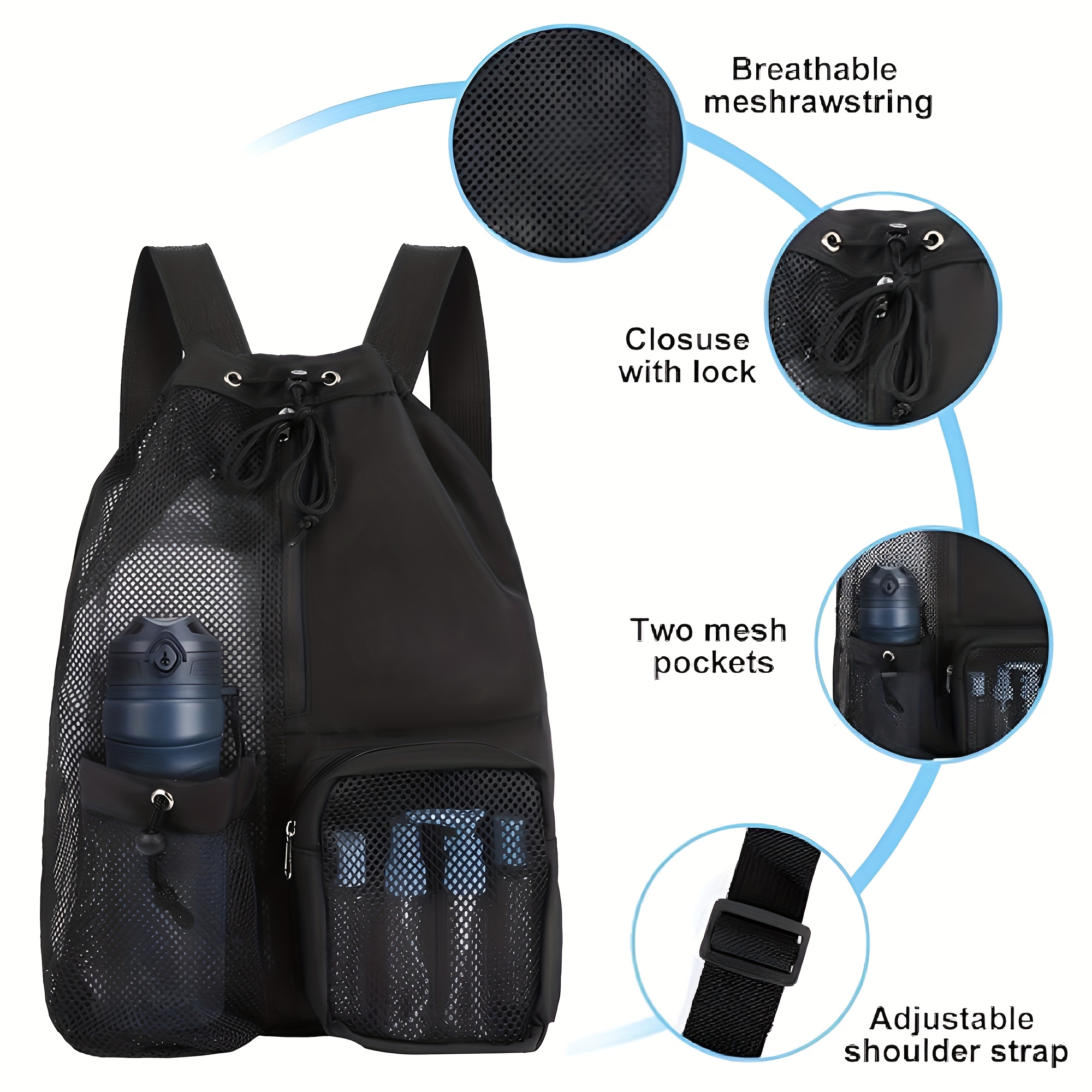 Running Clothing Accessories Quick Dry Mesh Beach Bag