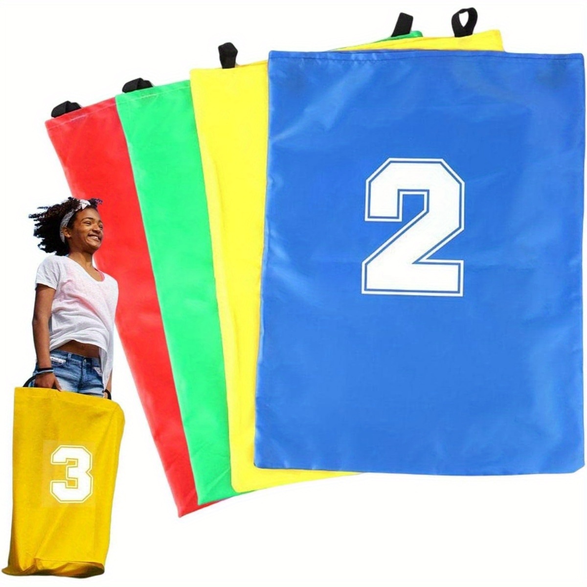 Set of 4 Outdoor Jumping Bags for Potato Sack Races, Perfect for Carnival Party Games And Racing Activities