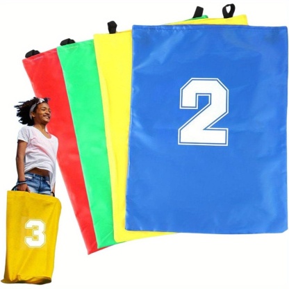 Set of 4 Outdoor Jumping Bags for Potato Sack Races, Perfect for Carnival Party Games And Racing Activities