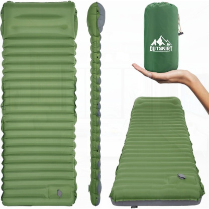 UltraComfort Inflatable Sleeping Pad with Built-in Foot Pump - 4 Extra Thickness