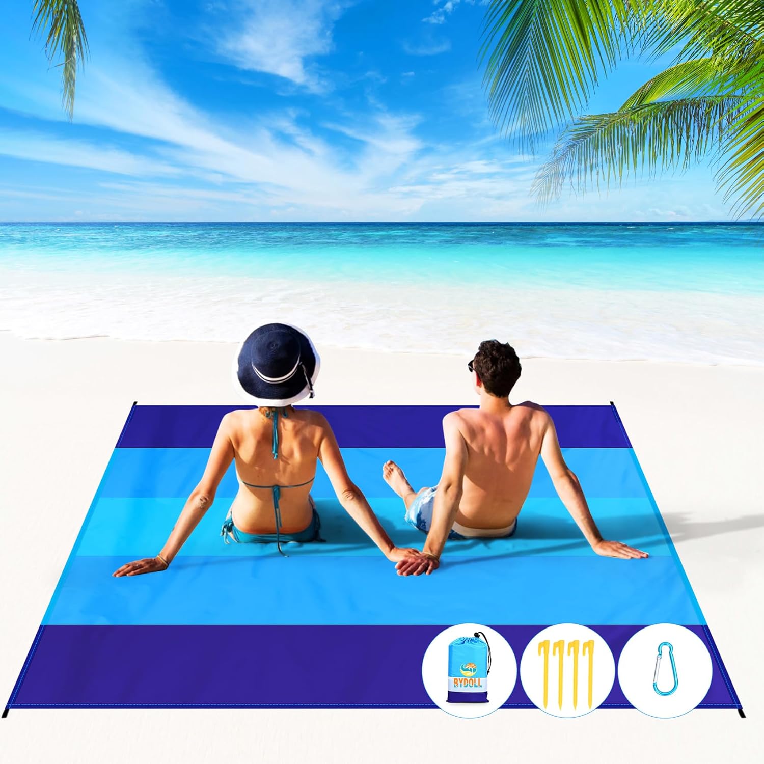 Beach Blanket 78''X81'' Waterproof Sandproof Blanket for Beach Large Picnic Mat Travel Camping