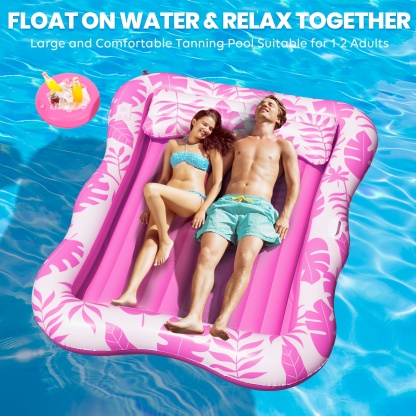 Adult Blow Up Pool Lounger Float Sun Tan Tub Sunbathing Pool Lounge Raft Floatie Toys Water Filled Bed Mat