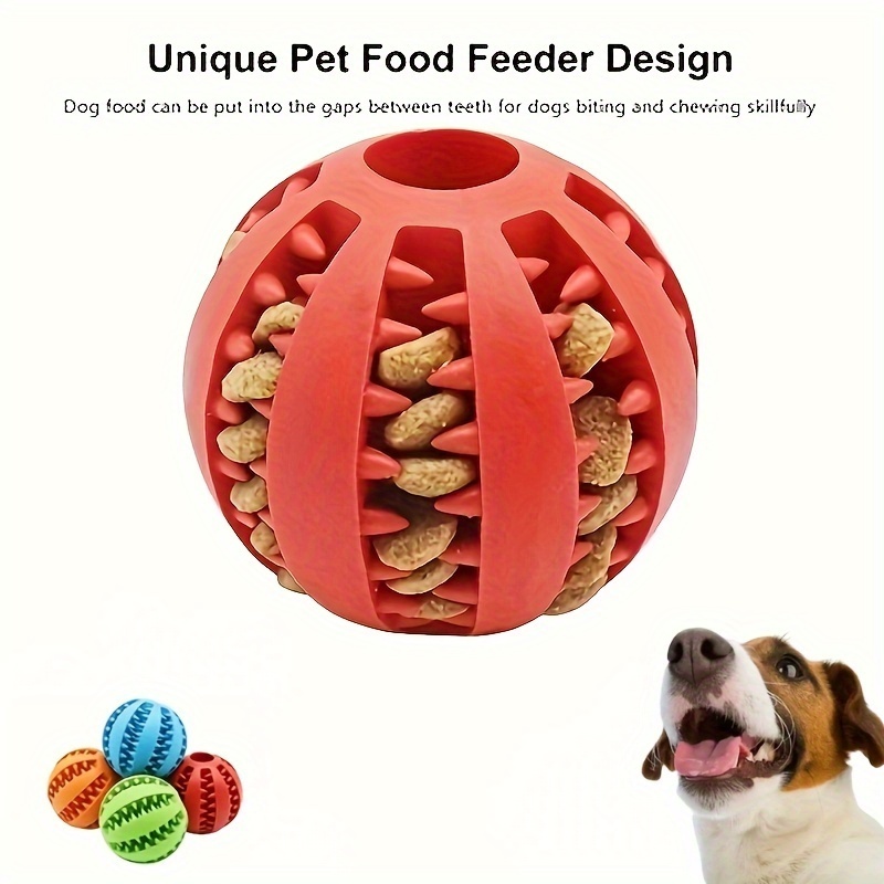 1PC Dog Ball Toys For Small Dogs Interactive Elasticity Puppy Chew Toy Tooth Cleaning Rubber Food Ball Toy 