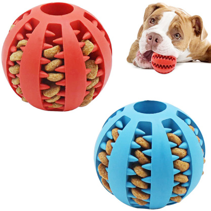 1PC Dog Ball Toys For Small Dogs Interactive Elasticity Puppy Chew Toy Tooth Cleaning Rubber Food Ball Toy 