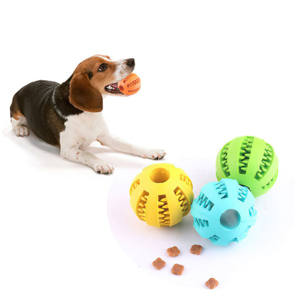 1PC Dog Ball Toys For Small Dogs Interactive Elasticity Puppy Chew Toy Tooth Cleaning Rubber Food Ball Toy 