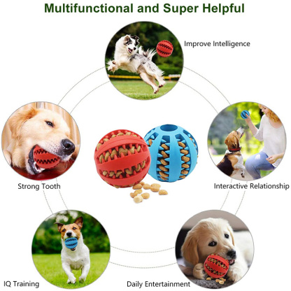 1PC Dog Ball Toys For Small Dogs Interactive Elasticity Puppy Chew Toy Tooth Cleaning Rubber Food Ball Toy 