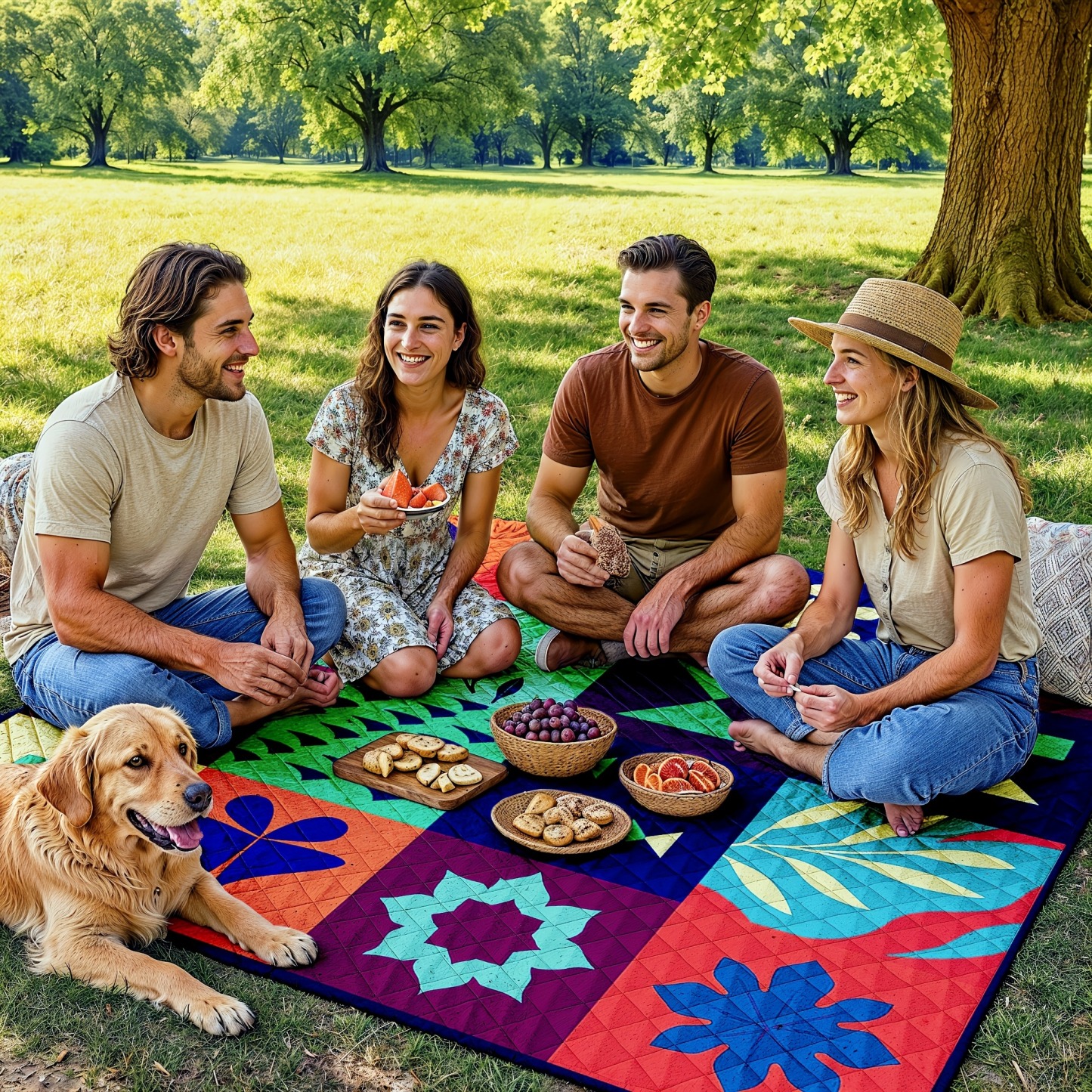 Large Soft Padded Foldable Picnic Blanket
