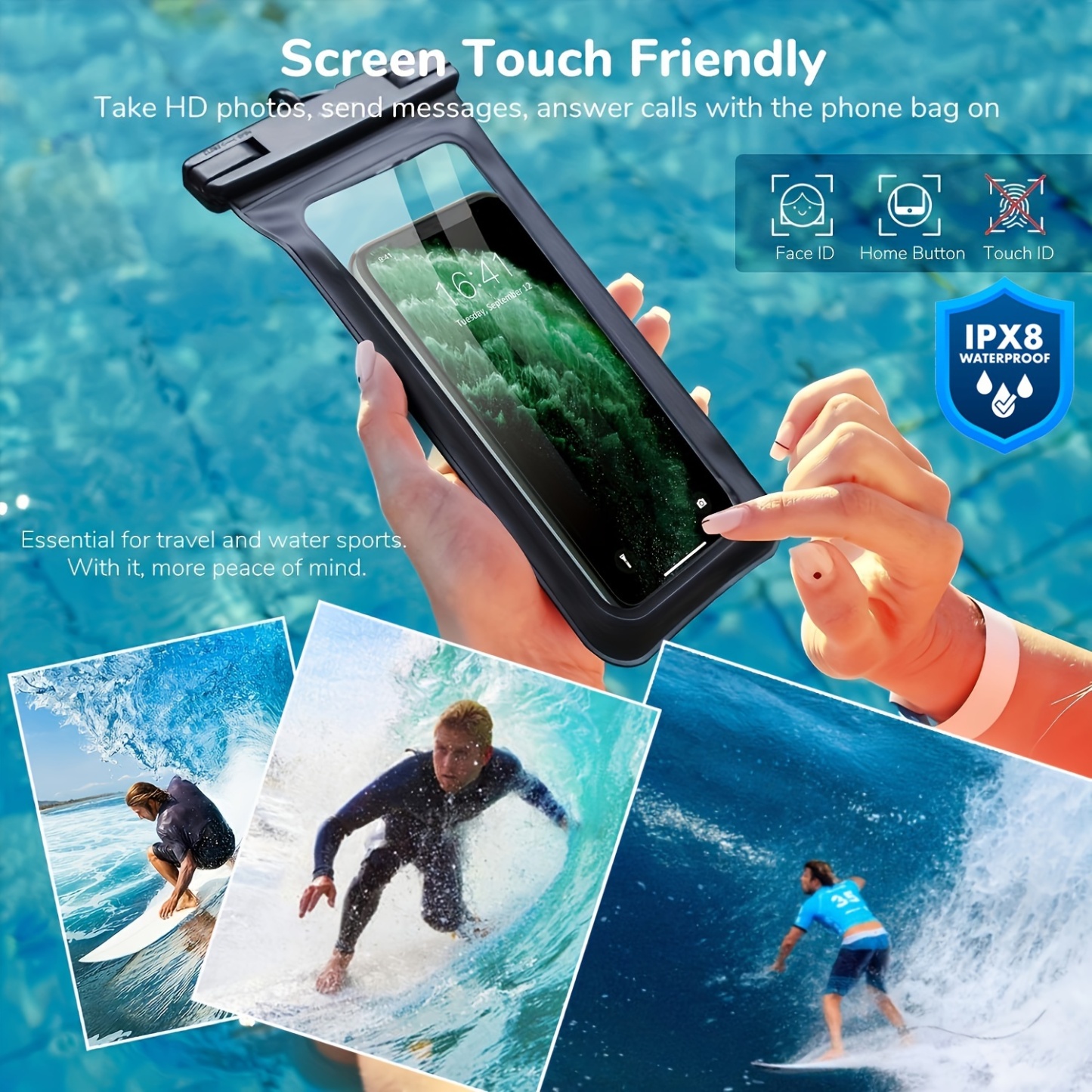 2 Pieces Waterproof Universal Phone Pouch - Up to 7.0" Waterproof Case for iPhone 14 13 12 11 Pro Max XS Plus Galaxy Cellphone - Beach Vacation Essentials Dry Bag