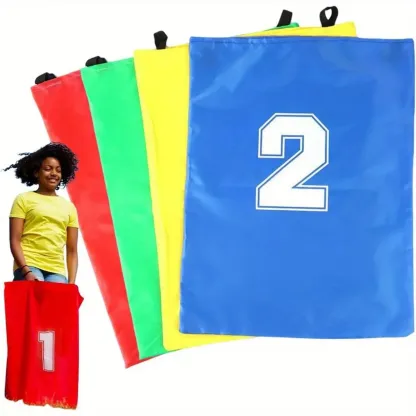 Set of 4 Outdoor Jumping Bags for Potato Sack Races, Perfect for Carnival Party Games And Racing Activities