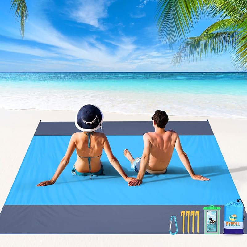 Beach Blanket 78''X81'' Waterproof Sandproof Blanket for Beach Large Picnic Mat Travel Camping