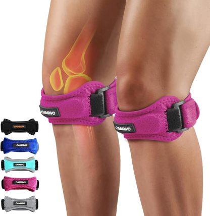 2 Pack Knee Braces for Women and Men, Patella Knee Support Strap, Basketball, Running, Hiking, Volleyball, Tennis, Squats