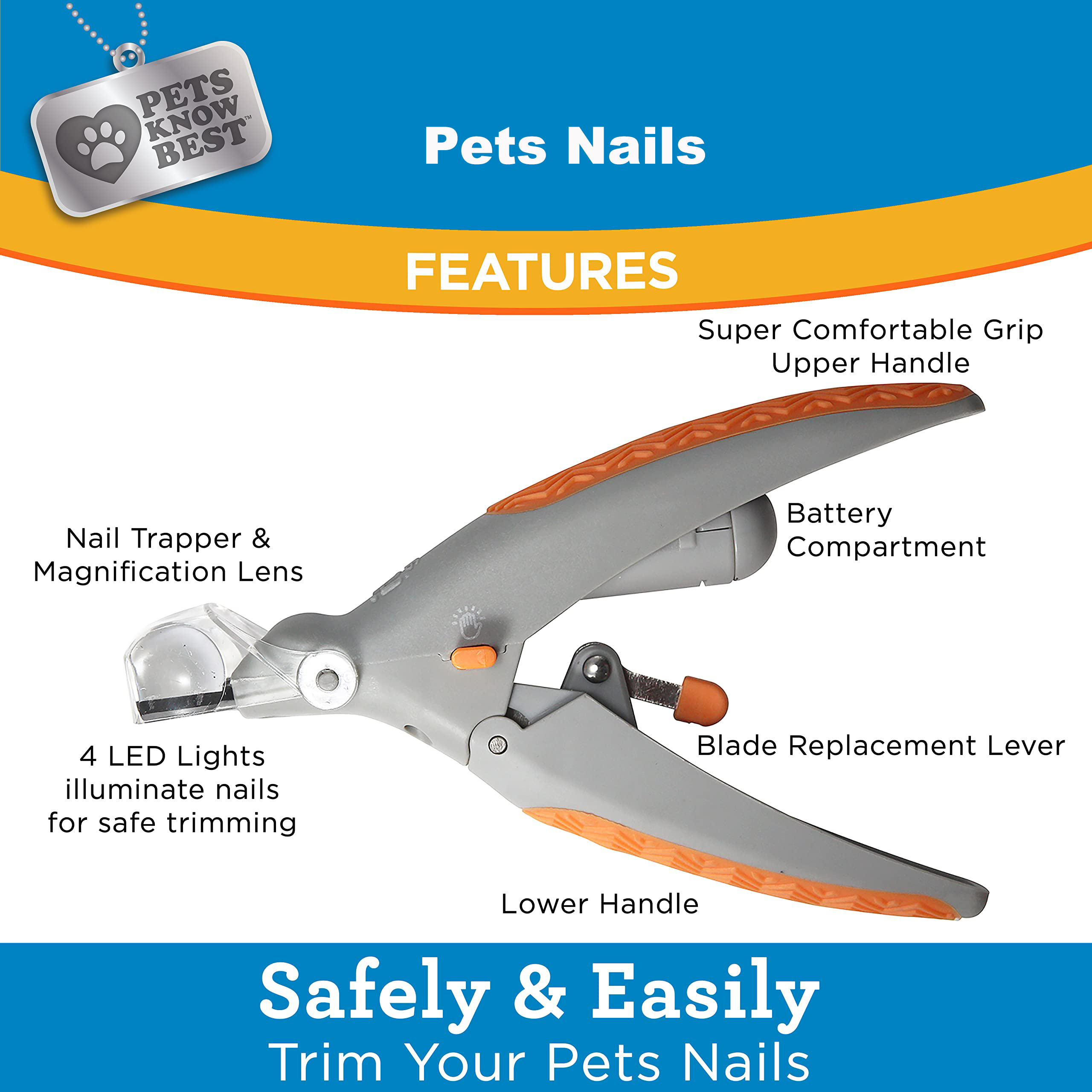 LED Light Equipped Pet Nail Clippers - Professional Grooming Tool For Cats & Dogs