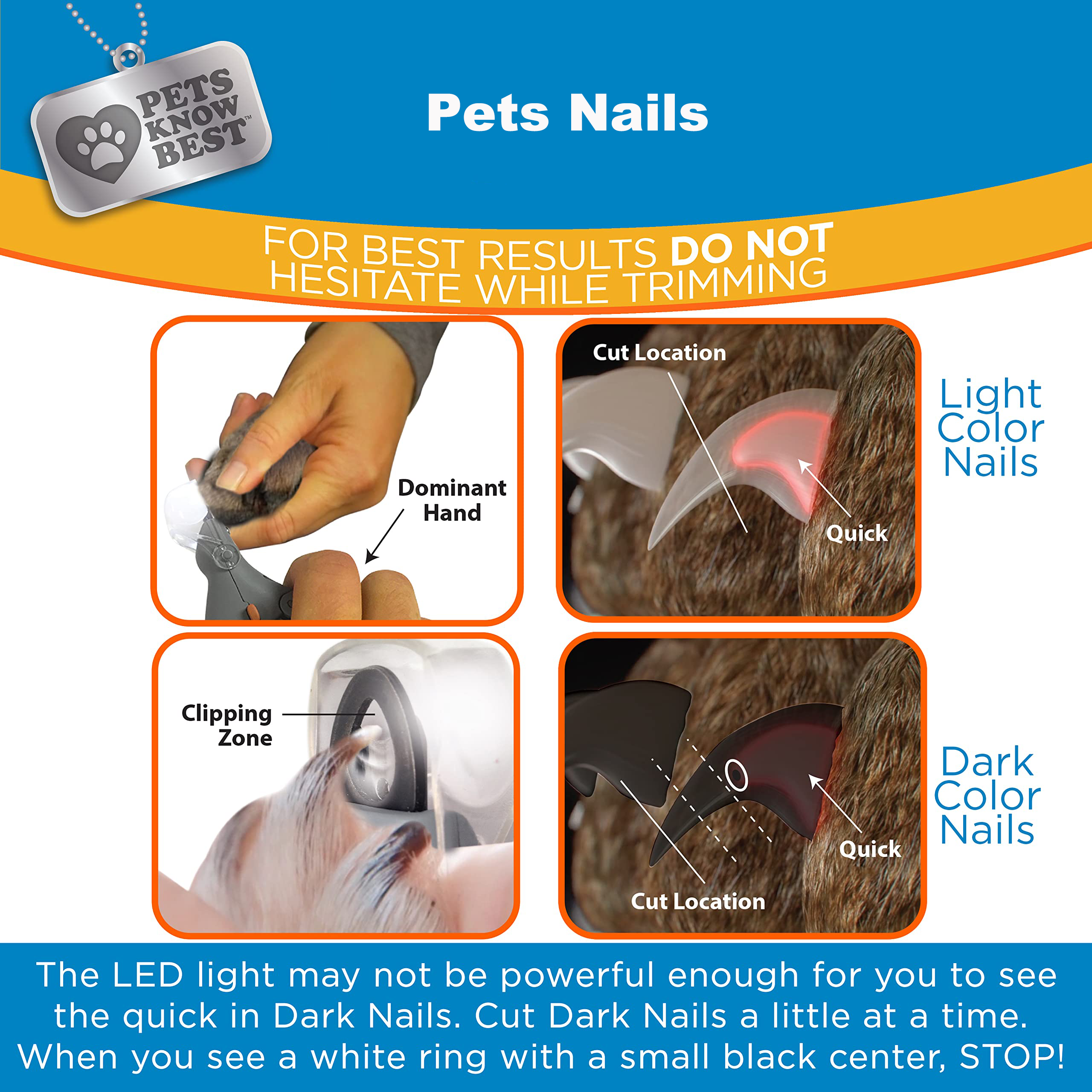 LED Light Equipped Pet Nail Clippers - Professional Grooming Tool For Cats & Dogs
