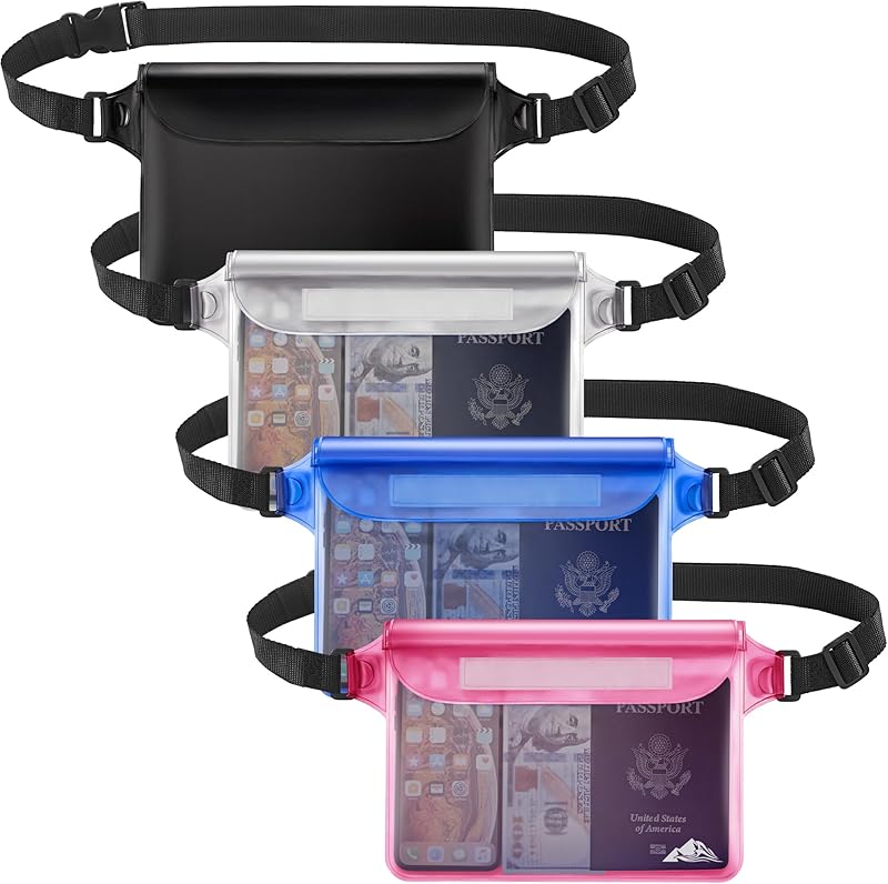 Waterproof Fanny Pack, Waterproof Pouch Dry Bag 2/3/4 Pack for Phone Passport Purse