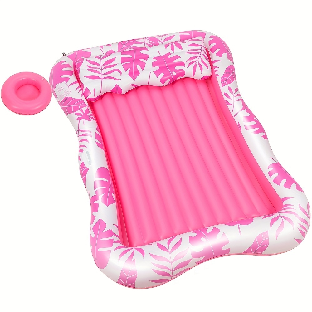 Adult Blow Up Pool Lounger Float | Sun Tan Tub Sunbathing Pool Lounge Raft Floatie Toys Water Filled Bed Mat