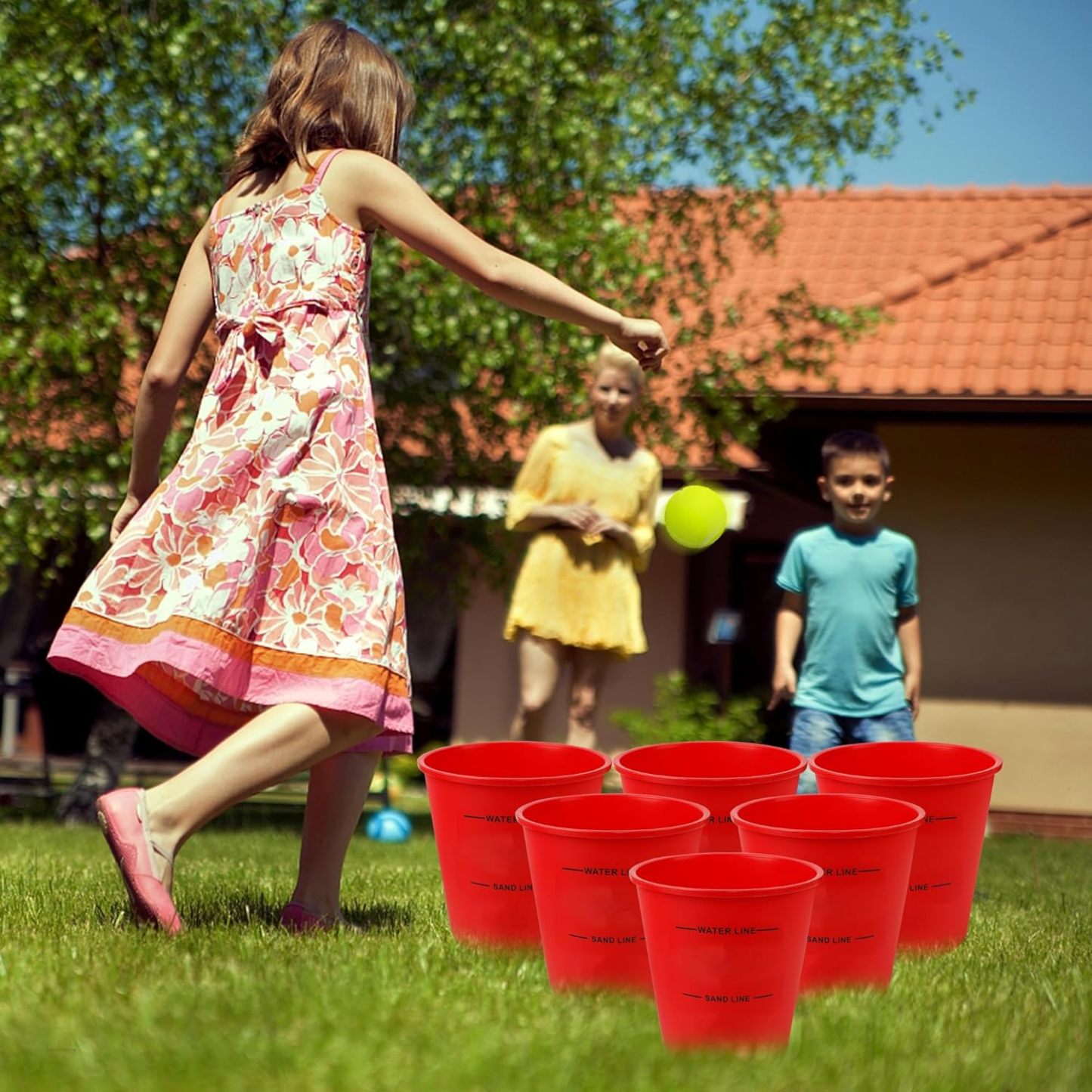 Outdoor Giant Yard Pong Game Set Outdoor Toss Game Throwing Game for Beach, Camping, Lawn and Backyard