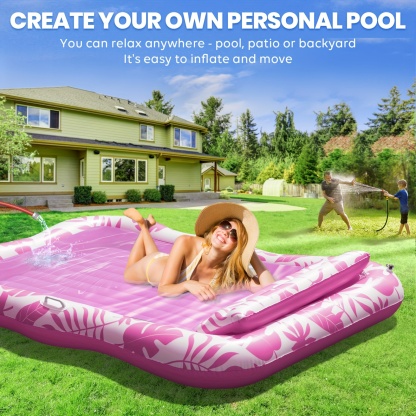 Adult Blow Up Pool Lounger Float Sun Tan Tub Sunbathing Pool Lounge Raft Floatie Toys Water Filled Bed Mat