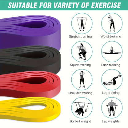 4pcs Set Resistance Bands with Stackable Tension