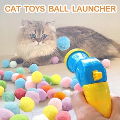  Plush Cat Interactive Toys And Random Color Plush Balls