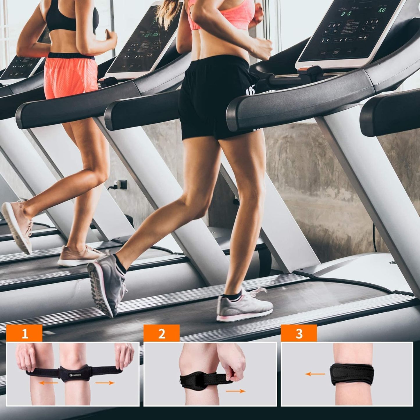 2 Pack Knee Braces for Women and Men, Patella Knee Support Strap, Basketball, Running, Hiking, Volleyball, Tennis, Squats