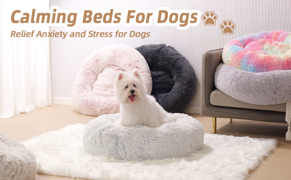 dog bed for small dogs bed calming dog bed fluffy dog bed donut dog bed Anti-Anxiety dog bed