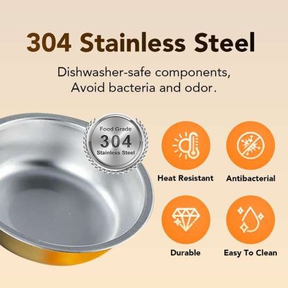 15° Slanted Stainless Steel Dog Cat Food Bowl Water Bowl 