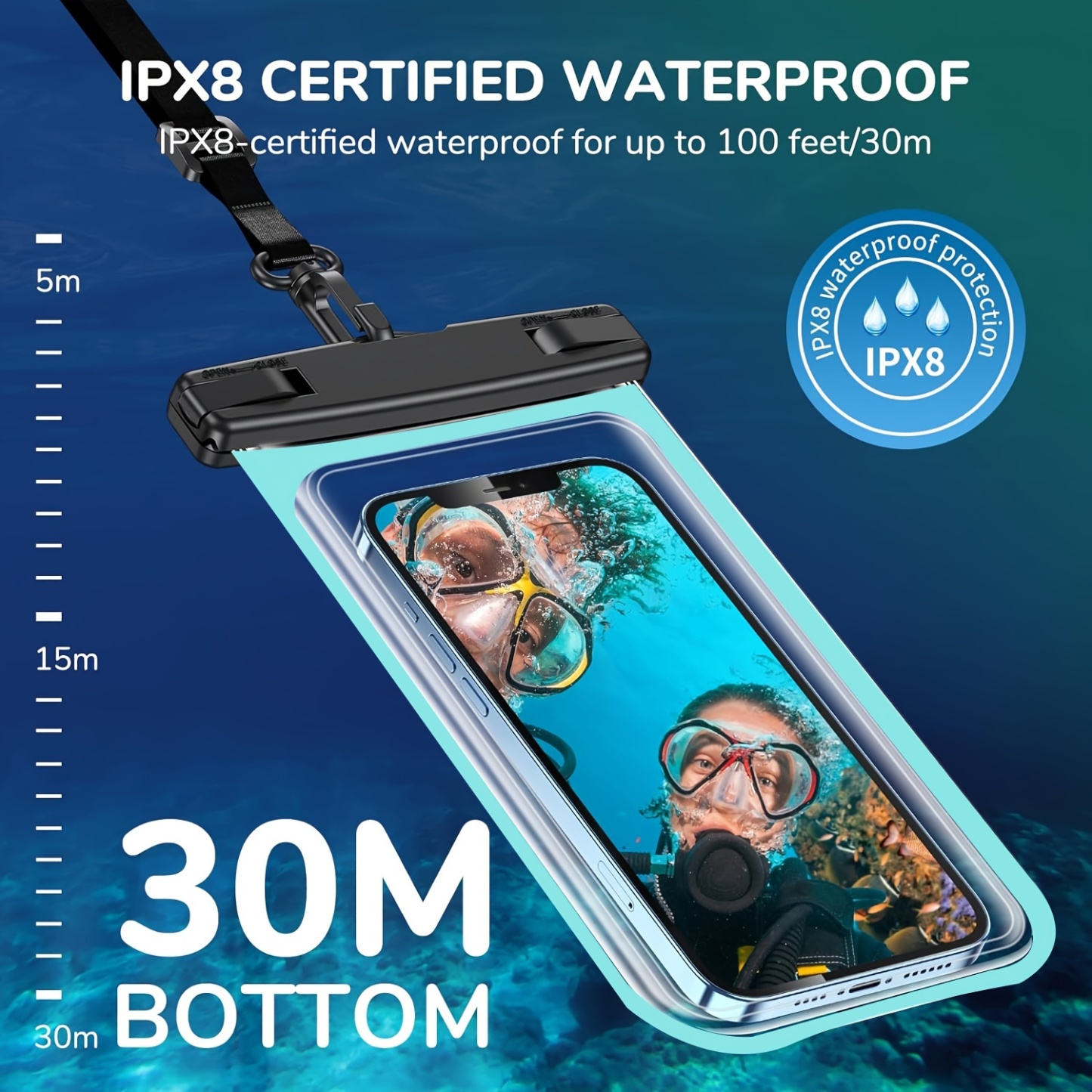2 Pieces Waterproof Universal Phone Pouch - Up to 7.0" Waterproof Case for iPhone 14 13 12 11 Pro Max XS Plus Galaxy Cellphone - Beach Vacation Essentials Dry Bag