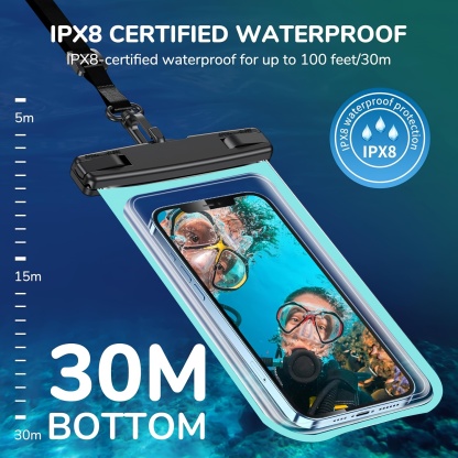 2 Pieces Waterproof Universal Phone Pouch - Up to 7.0" Waterproof Case for iPhone 14 13 12 11 Pro Max XS Plus Galaxy Cellphone - Beach Vacation Essentials Dry Bag