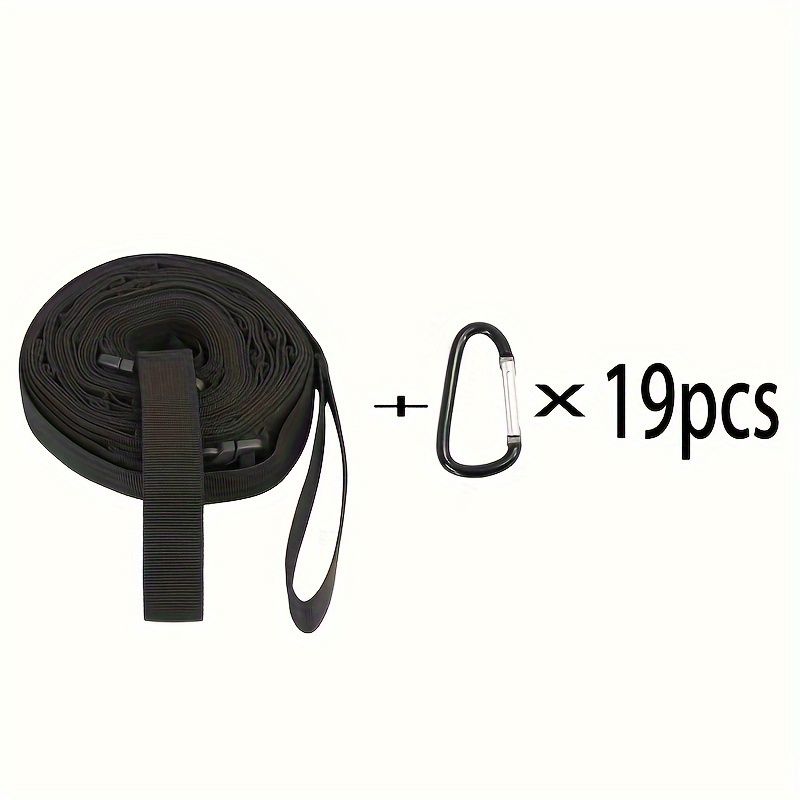 1 Set Canvas Storage Strap with 19pcs Buckles Strap|Durable Canvas Strap, Camping Accessorie