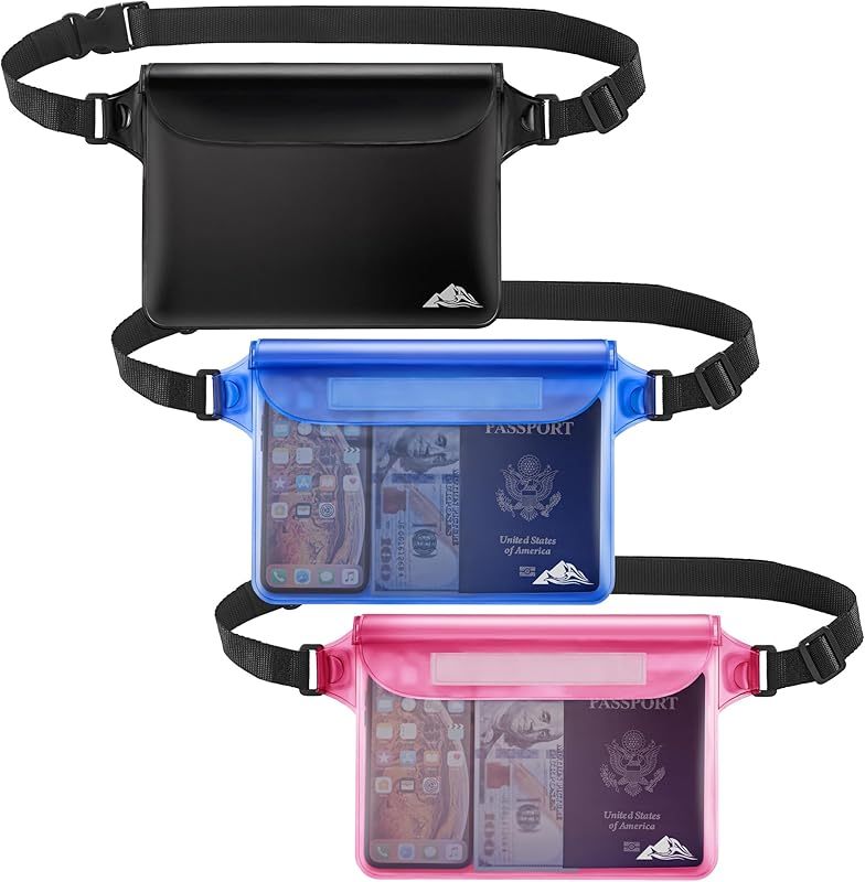 Waterproof Fanny Pack, Waterproof Pouch Dry Bag 2/3/4 Pack for Phone Passport Purse