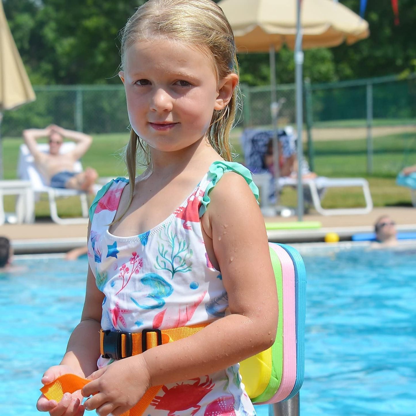 Swim Float Kids Back Belt: Pool Bubble Water Trainer Training Device 3-12 Year Old
