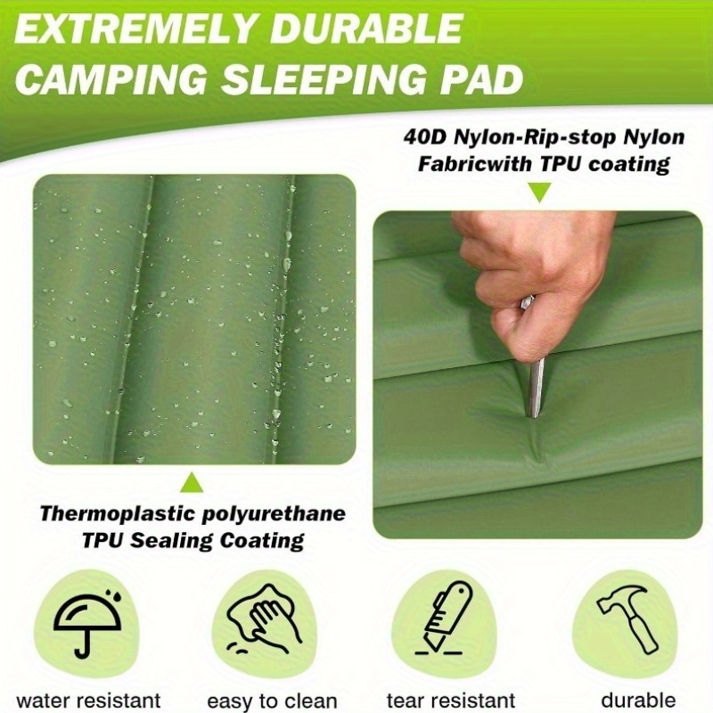 UltraComfort Inflatable Sleeping Pad with Built-in Foot Pump - 4 Extra Thickness