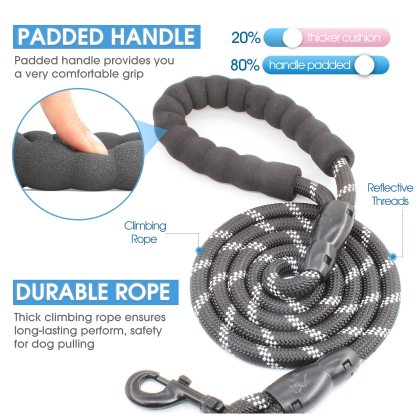 Reflective Dog Leash With Comfortable Padded Handle