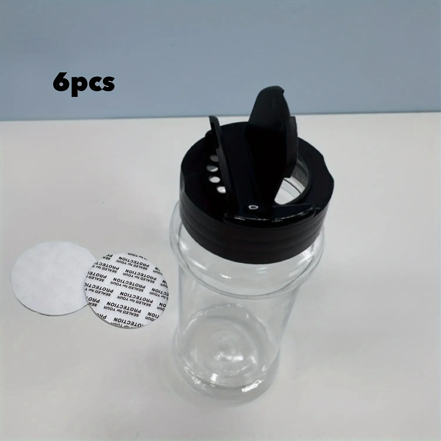 6/12pcs, Storage Containers 3.5OZ Leakproof Seasoning Containers with Black Screw Lids