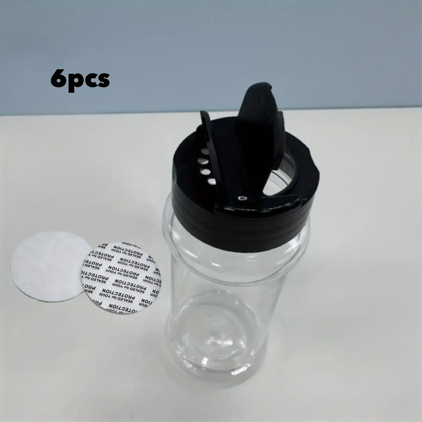 6/12pcs, Storage Containers 3.5OZ Leakproof Seasoning Containers with Black Screw Lids