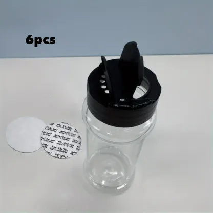 6/12pcs, Storage Containers 3.5OZ Leakproof Seasoning Containers with Black Screw Lids