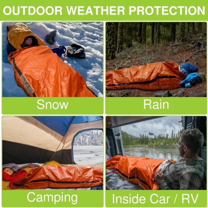 2pcs Portable Emergency Survival Sleeping Bag Camping & Travel