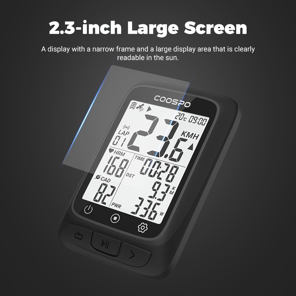BC107 Bike Computer GPS Wireless Bicycle Odometer Speedometer 2.4inch BlE5.0 ANT+ GPS+BDS