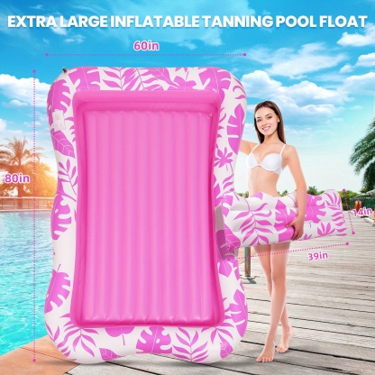 Adult Blow Up Pool Lounger Float Sun Tan Tub Sunbathing Pool Lounge Raft Floatie Toys Water Filled Bed Mat