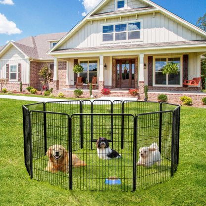 8 Panels Pet Dog Fence Puppy Training Cage Stretch Folding Fence Game Fence Safety Fence