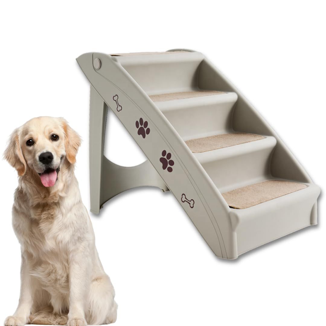 Pet Dog Stairs Foldable Nonslip Dog Steps for Small Pet Dogs Cats at Home and Vehicle Ramp Ladder for High Beds Sofa