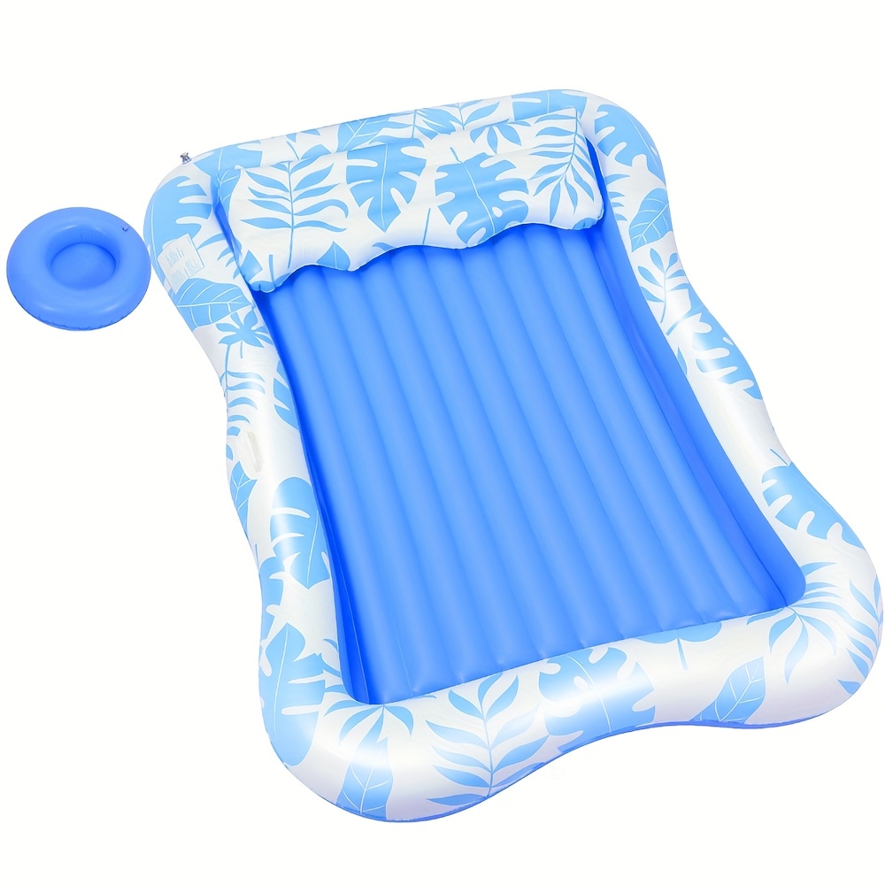 Adult Blow Up Pool Lounger Float Sun Tan Tub Sunbathing Pool Lounge Raft Floatie Toys Water Filled Bed Mat