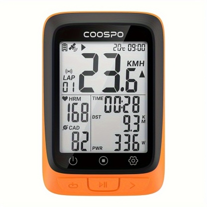 BC107 Bike Computer GPS Wireless Bicycle Odometer Speedometer 2.4inch BlE5.0 ANT+ GPS+BDS