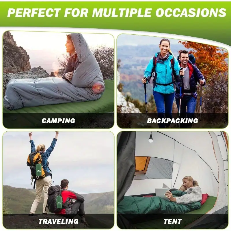 UltraComfort Inflatable Sleeping Pad with Built-in Foot Pump - 4 Extra Thickness