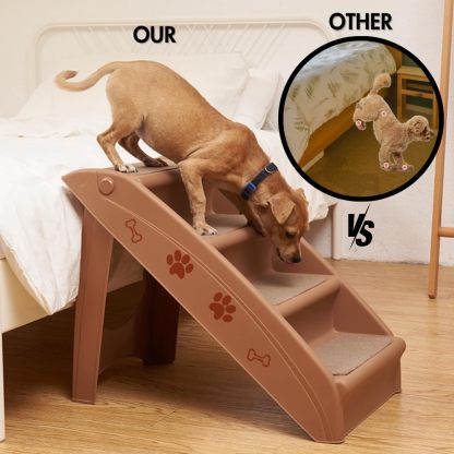 Pet Dog Stairs Foldable Nonslip Dog Steps for Small Pet Dogs Cats at Home and Vehicle Ramp Ladder for High Beds Sofa